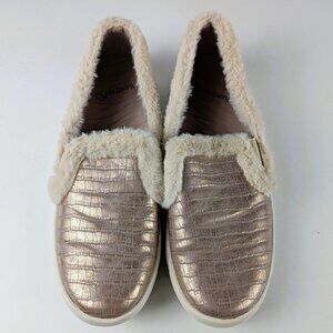 Baretraps Becky Rose Gold Furry Slip-On 9.5